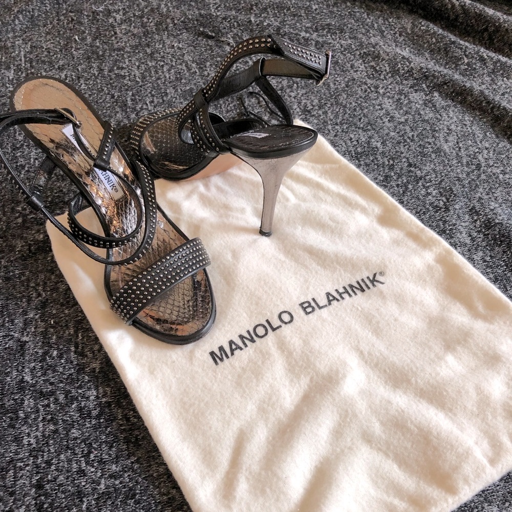 Manolo Blahnik strappy studded heels 🔪💀